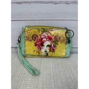 Retired Papaya Art Women’s Tassel Zippered Pouch Love Who You Are Wristlet